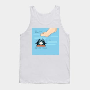 Sea urchin cartoon drawing in namaste yoga pose Tank Top